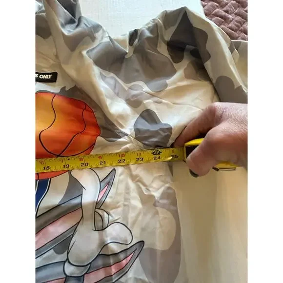 Space Jam Members Only jacket mens Sz Large Tune Squad Windbreaker Gray‎ Camo - Picture 10 of 11